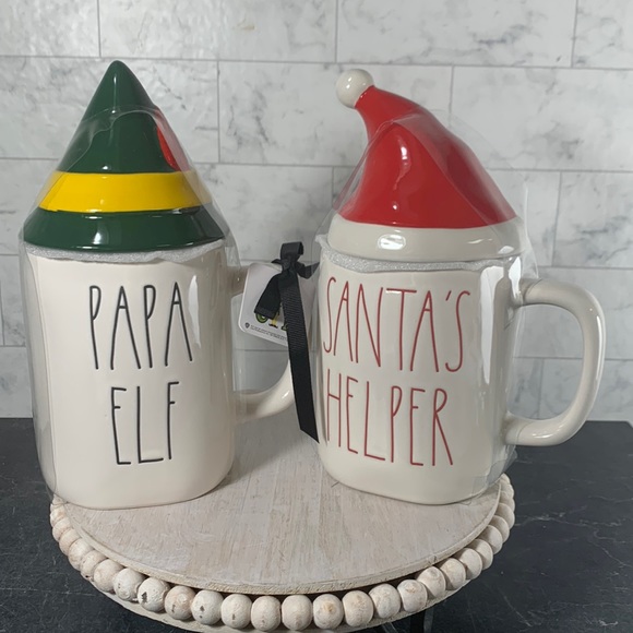 NWT Rae Dunn set of 2 Christmas mugs with lid - Picture 1 of 5